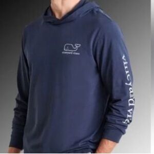 Vineyard Vines Navy Waffle Knit Hoodie Sz Small Men